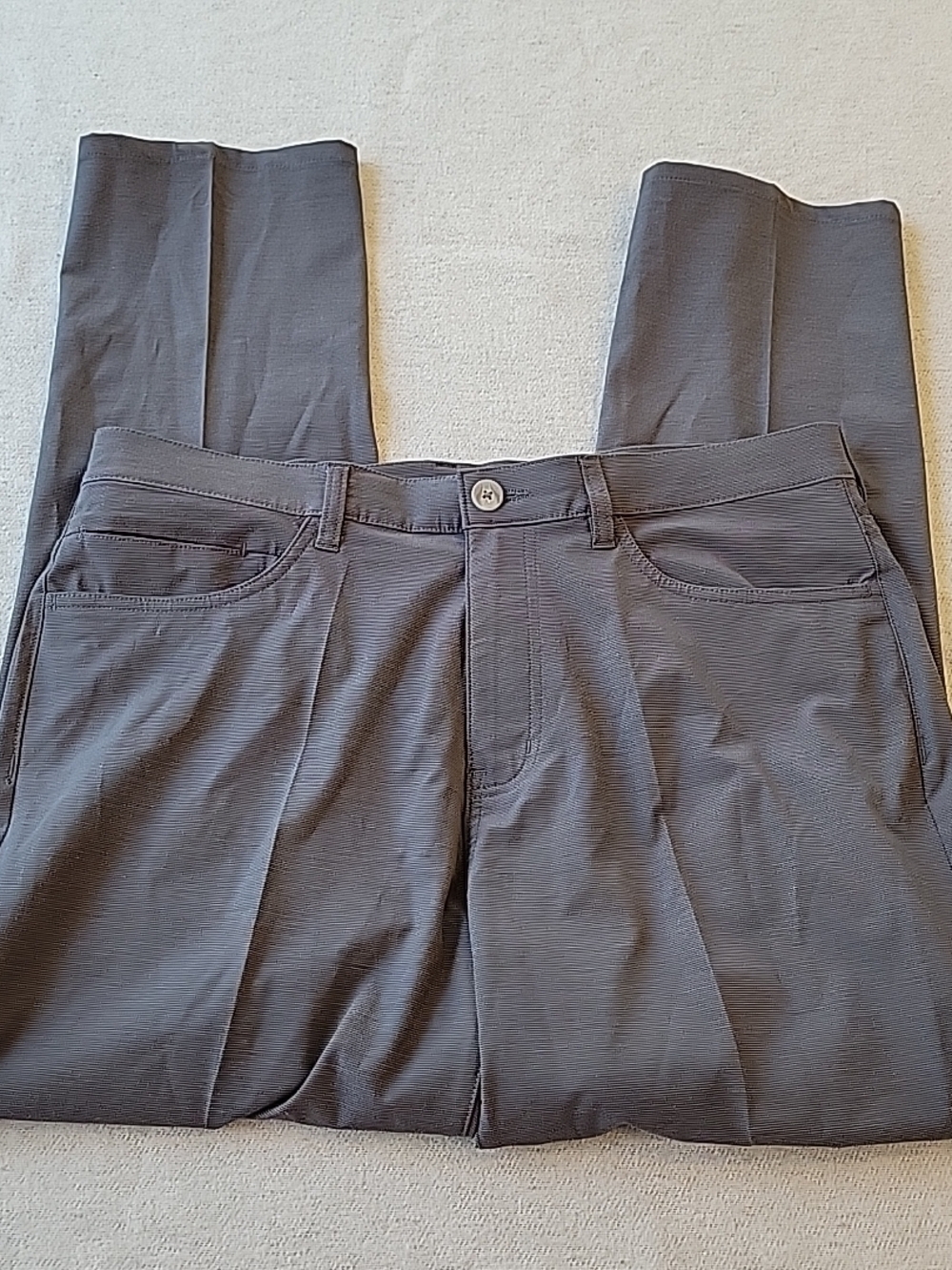 Callaway‎ Pants Men's 36x30 Golf Gray Striped Pleated Straight Leg Casual Chino